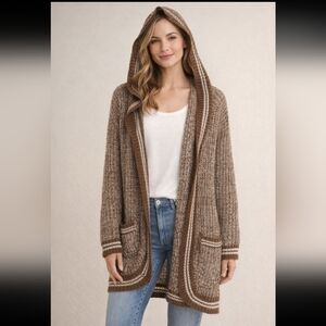 Poof! Knit Open Hooded Cardigan Oversized S